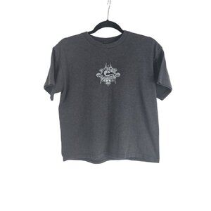 Quiksilver Kids Graphic Tee Shirt Charcoal Gray Size M 100% Cotton